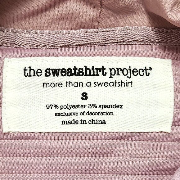 Sweatshirt Project Drop Shoulder Dusty Pink Pullover Cross Neck Hoodie Size S - Picture 5 of 11